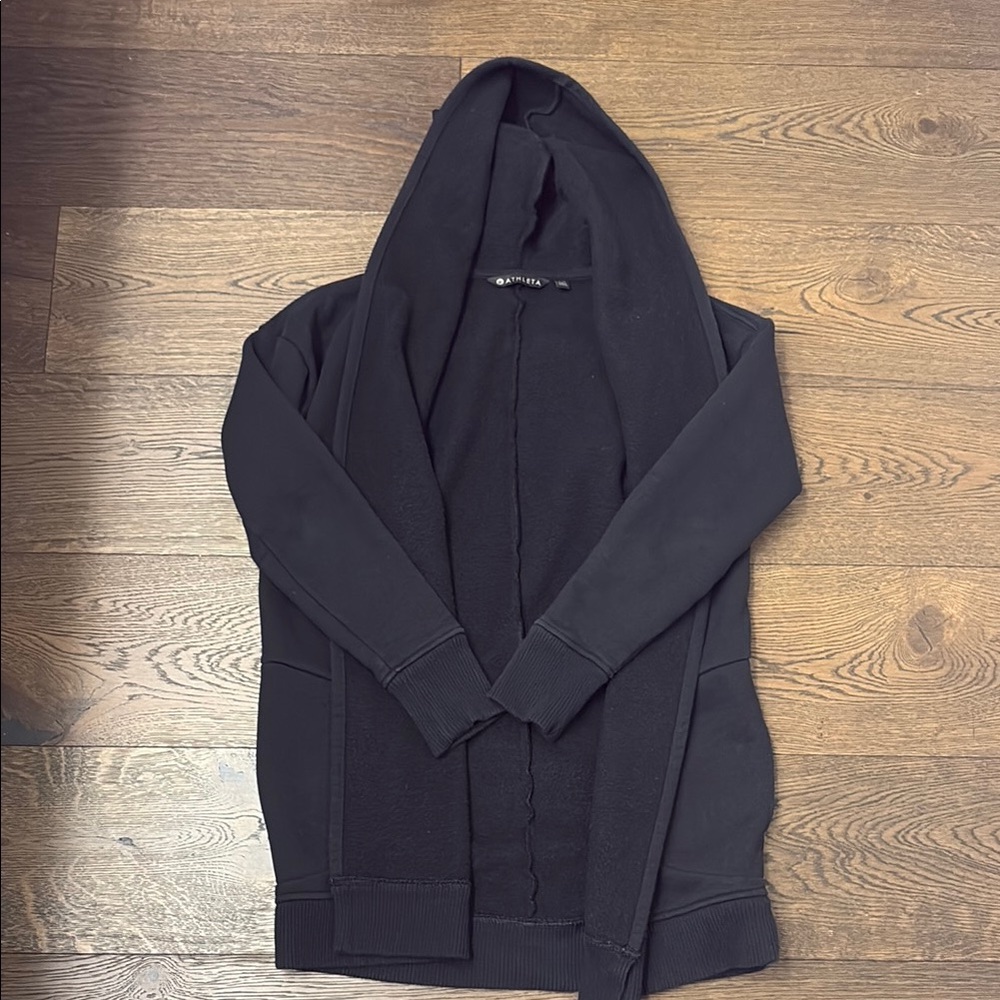 Athleta Black long fleece sweatshirt with Hood